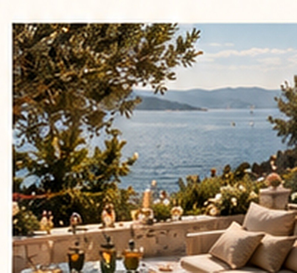Private Mediterranean terrace overlooking the sea